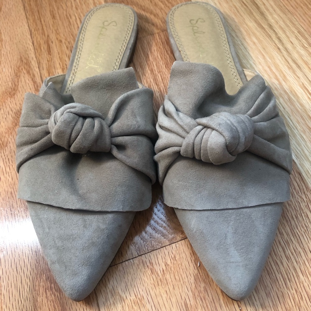 Splendid Taupe Suede Knot Slip-On Mules